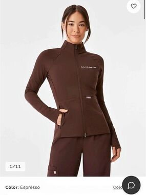 FIGS ContourKnit Scrub Jacket Espresso